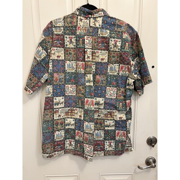 Reyn Spooner Men’s Americana Button Up Shirt XL 2004 Pilgrim Quilt  vintage - Picture 8 of 10